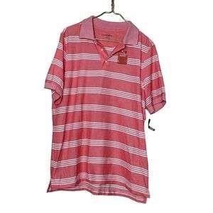 Croft & barrow men striped polo shirt 3/4 button short sleeve Sz Medium